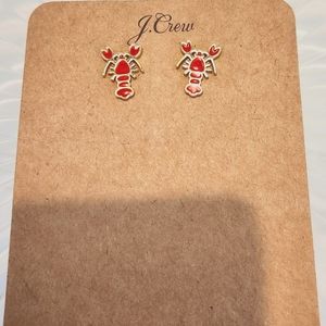 J Crew Red Enamel Lobster Earrings 🦞